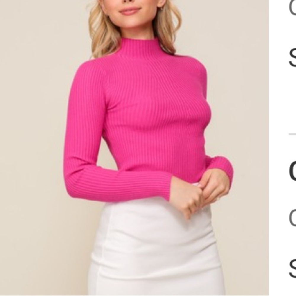 Vibrant Pink Ribbed Sweater - Picture 3 of 3